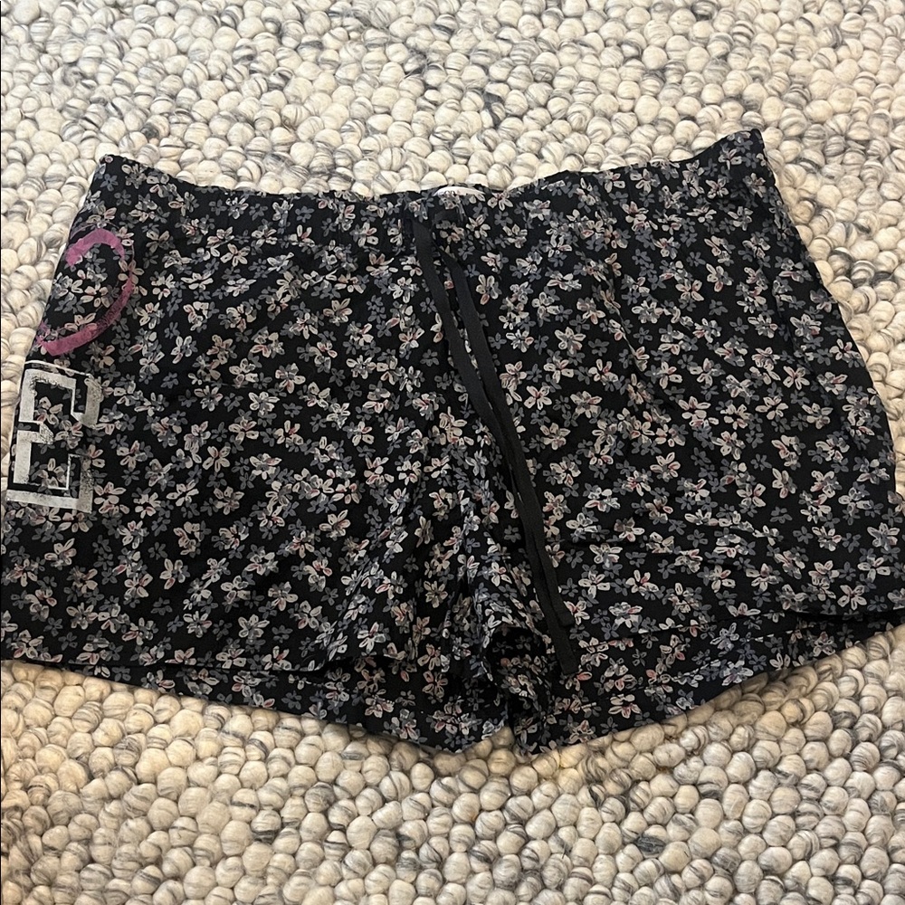 Life Is Good Black Floral Women's Shorts